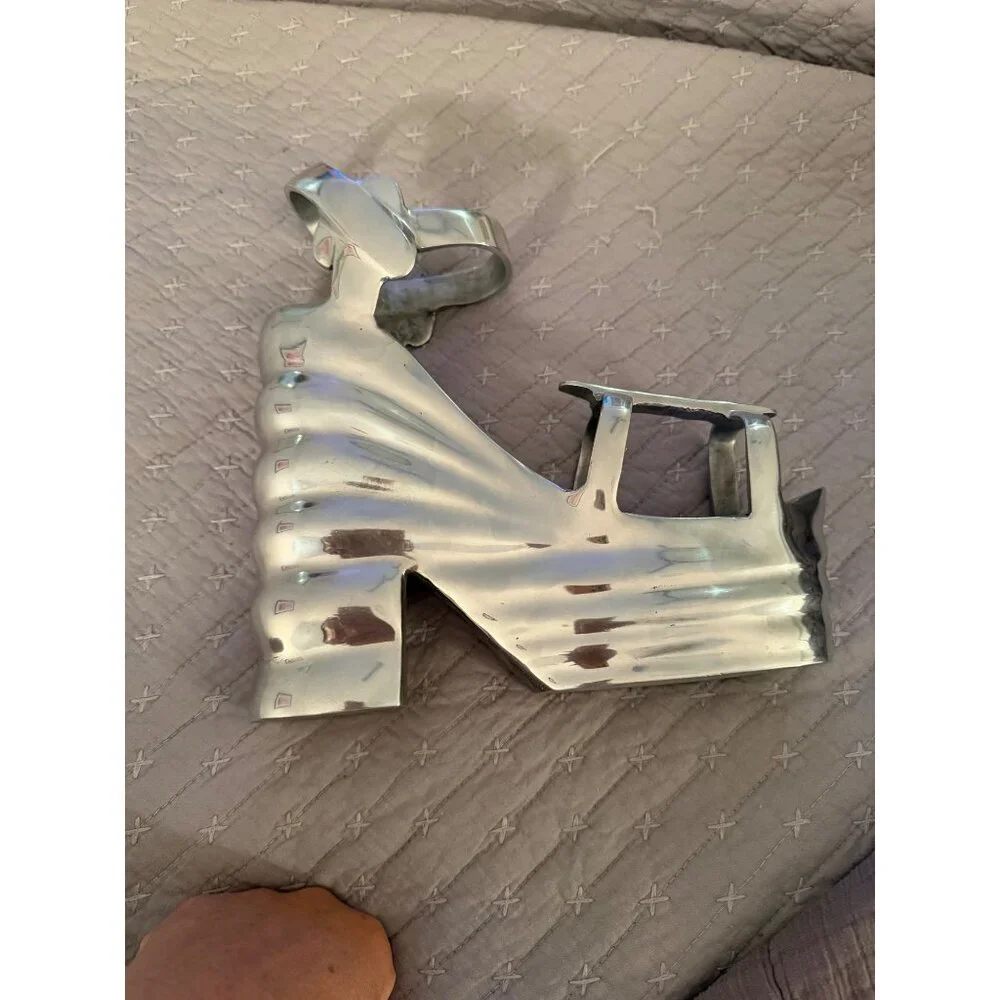 Carmen Lunares Aluminum Platform Shoe Bookend Sculpture Handmade Hand-finished